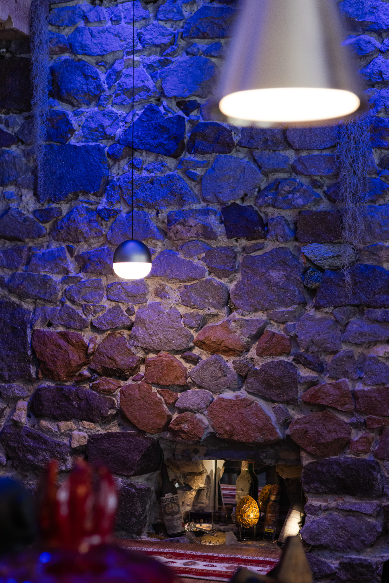 illuminazione fornitura ristorante casa nur bolzano design luci blu - bressan lighting
